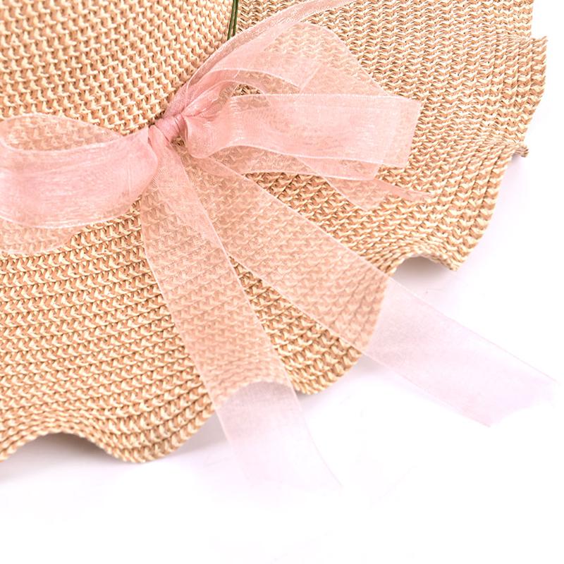 Women Sun Hat Big Wide Brim Beach Handmade Floral Summer Straw Sun Cap