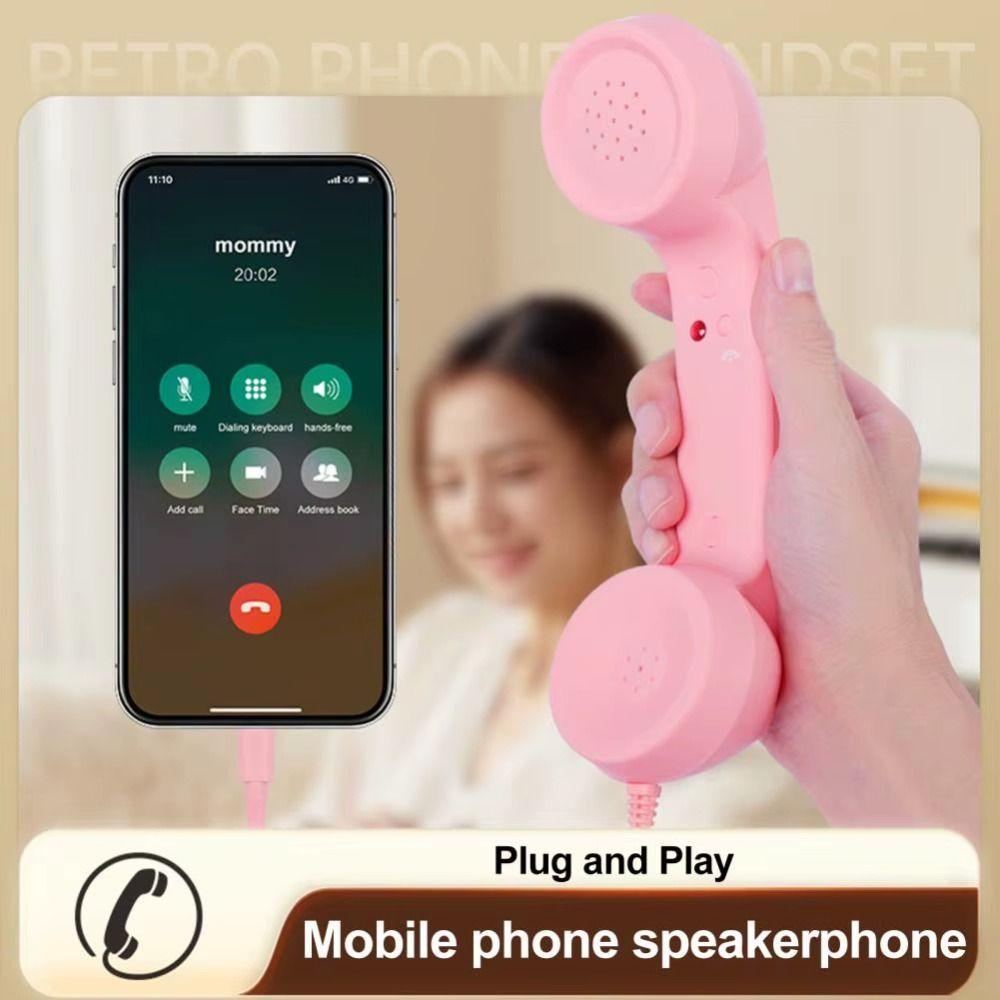 Wired Receiver Retro Telephone Handset Handheld Telephone Receiver  For Mobile Phones
