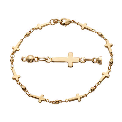 [J7215] – Vergoldetes „Kreuz“-Armband – 5 mm