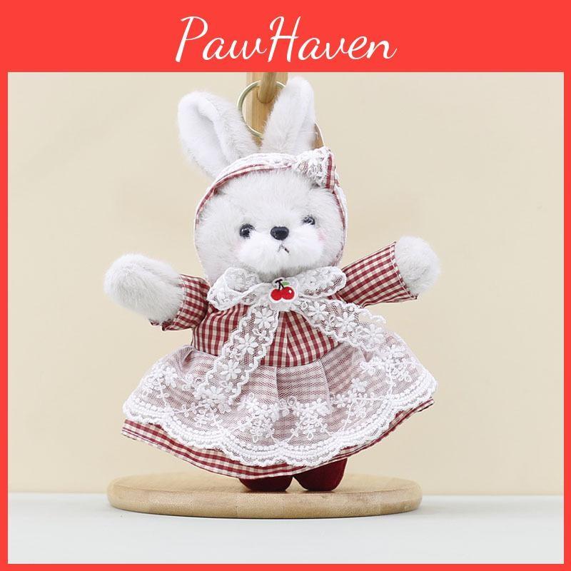 Plush Rabbit Keychain With Short Fur And Pp Cotton Filling For Accessories