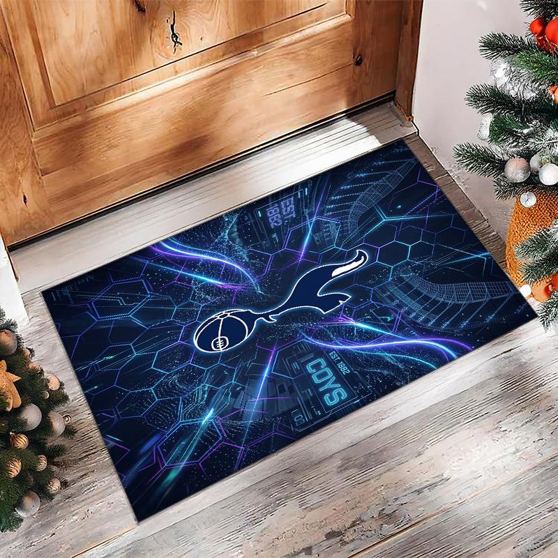 Tappeto in Flanella Stampato Tottenham Hotspur Antiscivolo Morbido Poliestere Tappeto per Pavimento Tappetino Decorativo per Interni per Camera da Letto Soggiorno Divano