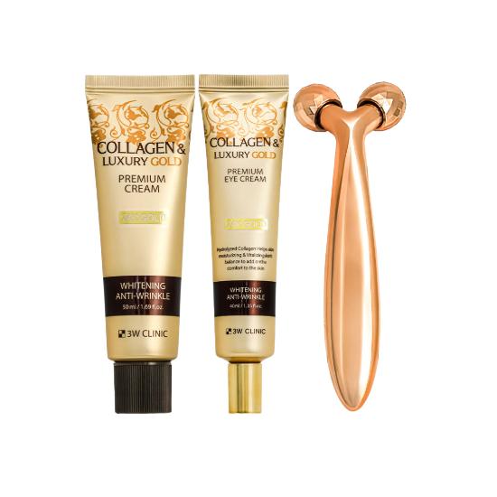3w Clinic Kollagen & Luxus Gold Premium Faltenlösung Set (2 Gegenstände) (3 Optionen)