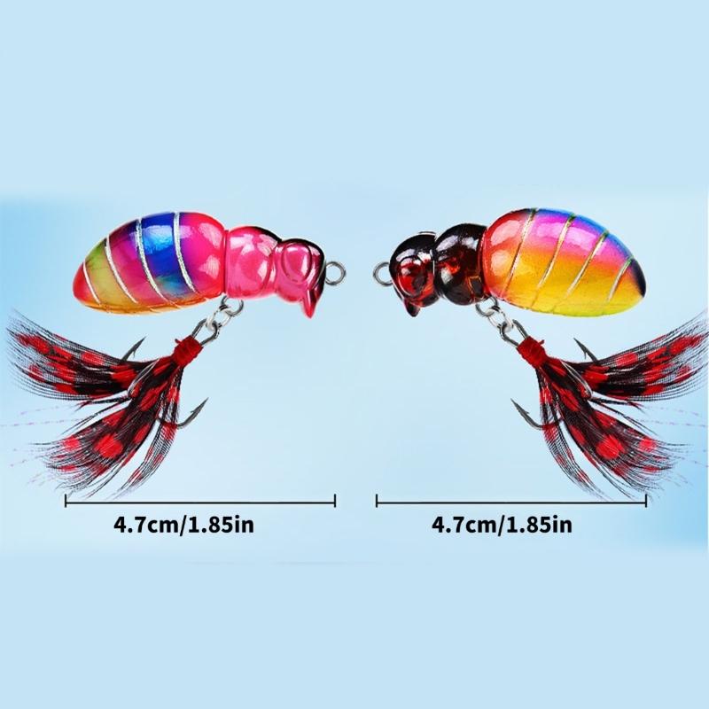 Floating Insect Baits with Hook Bees Fishing Lures Artificial Lure for Perch Fishing Tackle