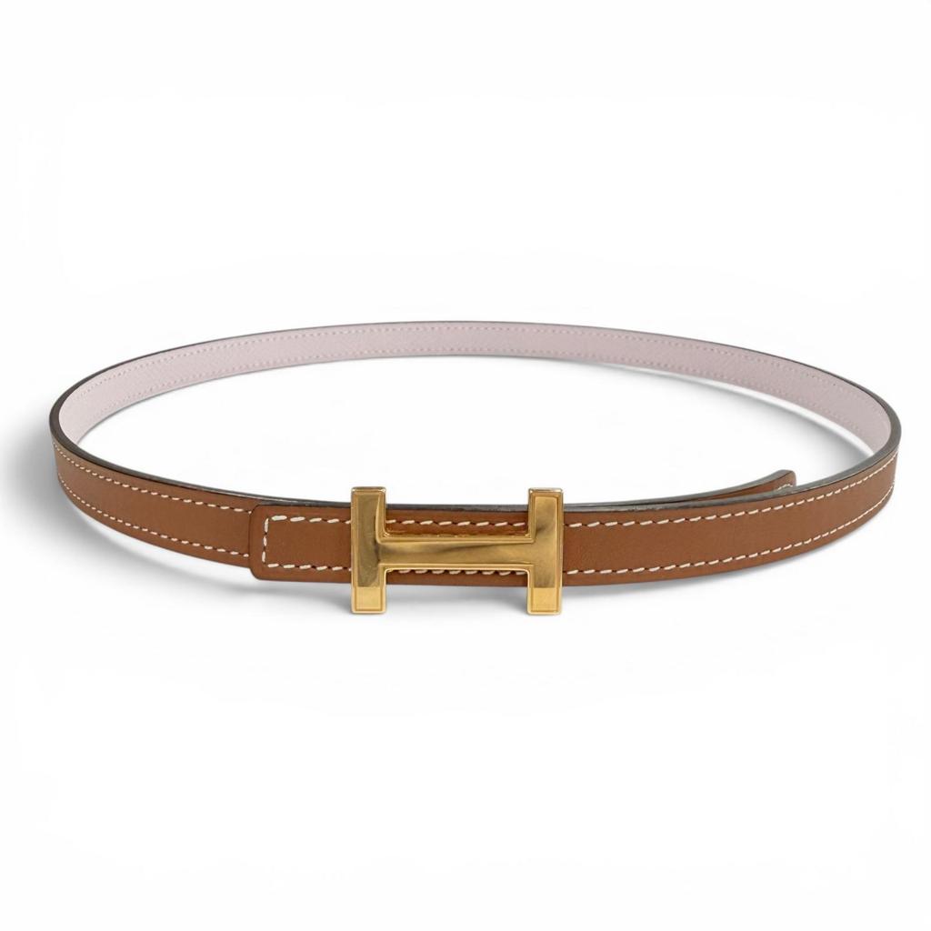 Great HERMES Belt Focus 65 H-belt Reversible Brown Leather Women Used