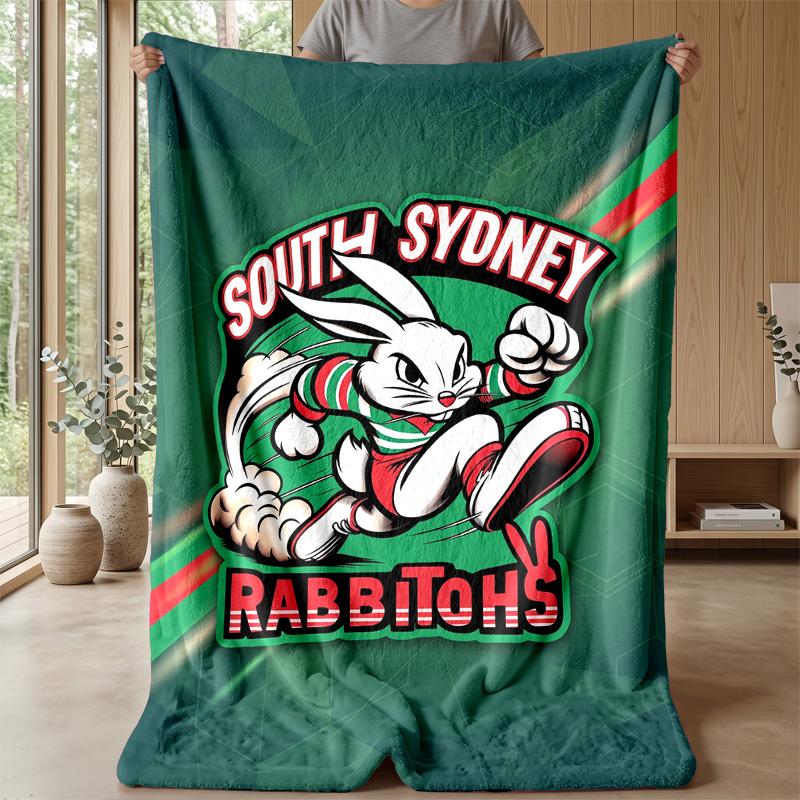 Coperta in Pile Flannel South Sydney Rabbitohs Coperta Calda e Accogliente per Divano Letto Viaggio Uso in Tutte le Stagioni