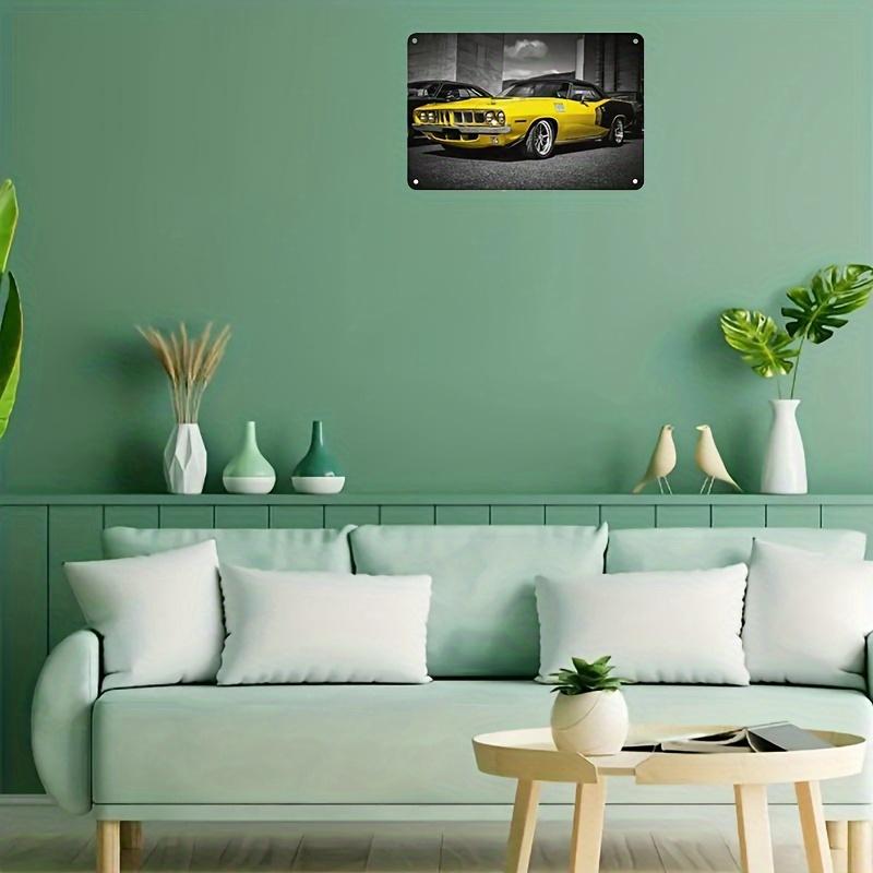 2D Flat 30*20cm Wooden Vintage Muscle Automobile Wooden Sign Classic Vehicle Wooden Plate Wall Art, Retro Home Decor Plaque for Living Room, Bedroom