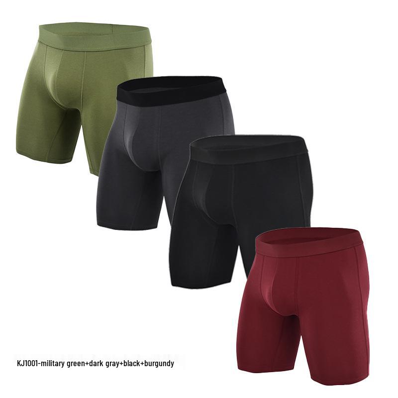 Men’s Sweat-Wicking Breathable Pure Cotton Boxer Briefs - Slim Fit Square Leg, Extended Length Underwear