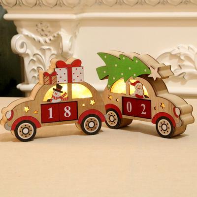 Home Christmas Decorations Wooden Perpetual Calendar Christmas Decorations Luminous Calendar Presents