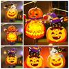 With Handle Halloween Pumpkin Lantern With LED Light Halloween Lantern DIY Materials  Children Toys