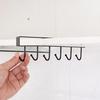 Iron Kitchen Storage Rack Cupboard Hanging Hook Shelf Dish Hanger Chest Storage Shelf With 6 Hooks