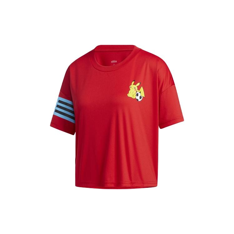 (WMNS) adidas x POKEMON Crossover Printing Training Sports Short Sleeve Red Women s GN3006 L