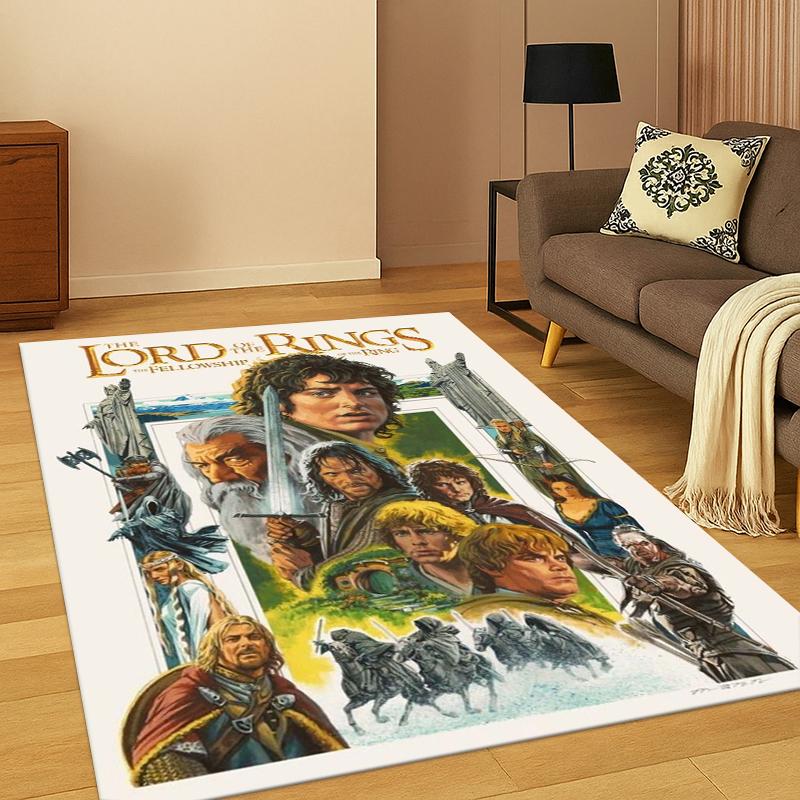 Movie L-Lord of The Rings H-Hobbit Carpet Rug for Bedroom Living Room Sofa Playroom Doormat Home Decor,Kid Area Rug Non-slip