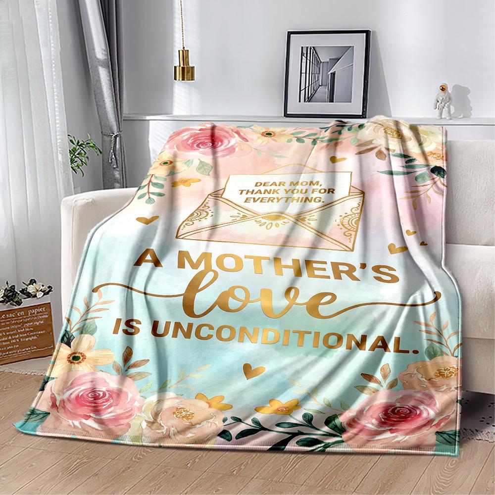Mom's Gratitude And Love Blanket Suitable for Sofas,travel, Living Rooms Also a Good Gift for Friends and Family Suitable for All Seasons.
