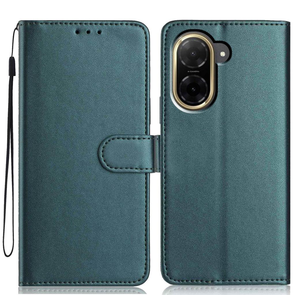 For Xiaomi Redmi A5 4G (171.7mm)/Poco C71 4G Wallet Case with Strap/Multiple Card Slots Solid Color Leather Stand Phone Cover