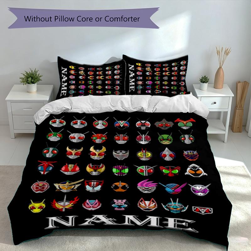 3pcs Custom Name Kamen Rider Decade Set,Includes 1 Duvet Cover and 2 Pillowcases,All-season Bedroom Decor
