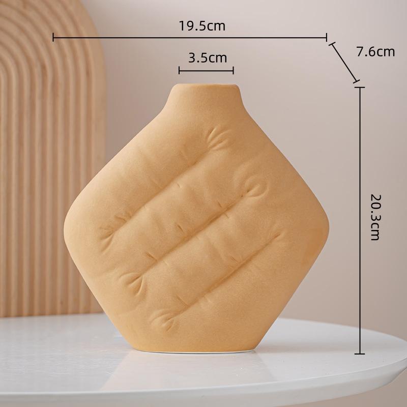 Ceramic Vase Fluffy Wrinkled Texture Creative Flowerpot Flower Vase Decorative Ornaments Home Decoration Accessories