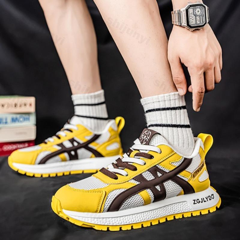 Fashion Men's Shoes 2025 Summer Mesh Breathable Casual Sneakers Versatile Thick Soled Comfortable Fashion Trend Non slip Chunky sneakers