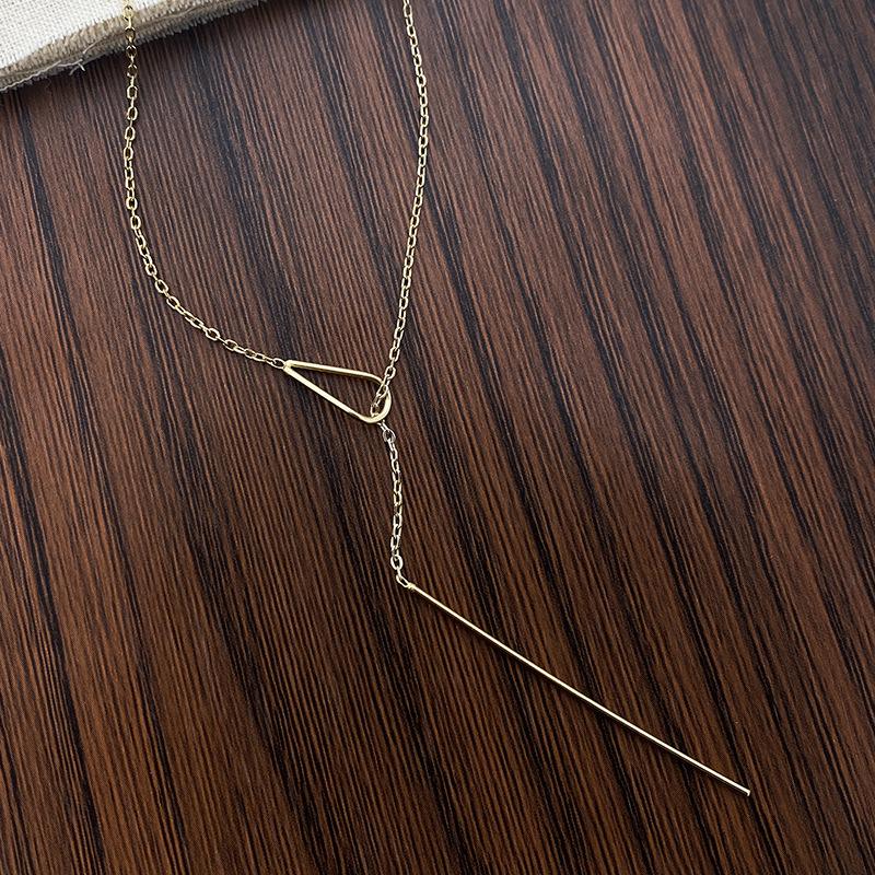 

Ожерелье с кисточкой в виде капли воды, Y-образная цепочка для ключицы, простой нишевый дизайн, новый стиль