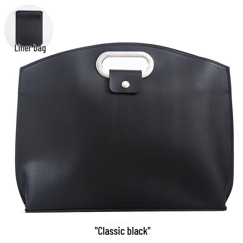 Large Capacity A4 Leather File Bag - Multifunctional Business Office Folder