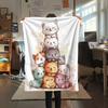 Stacked Cats  Print Flannel Blanket, High quality Comfortable for All Seasons, Home Decor, Warmth and Comfort