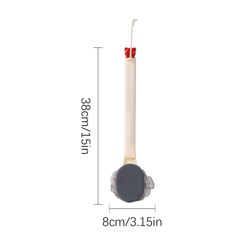 

1Pcs Bath Brush Bathroom Things For The Bathroom Long-handled Shower Sponge Exfoliant Mud Scrub Dualpurpose Products Household бежевый