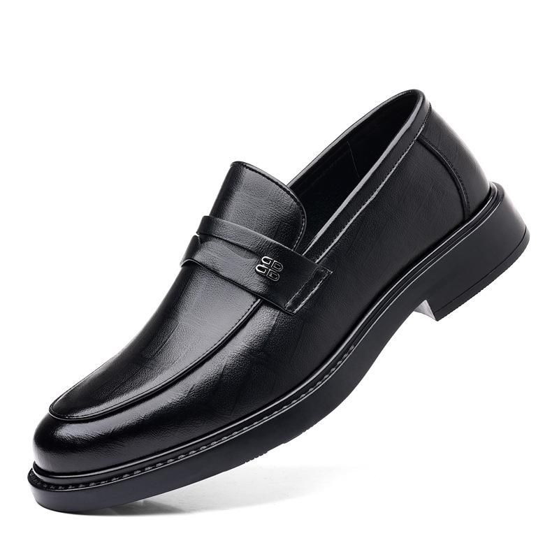2024 Men's Summer Leather Slip-On Loafers - Casual Business Style with British and Korean Influences