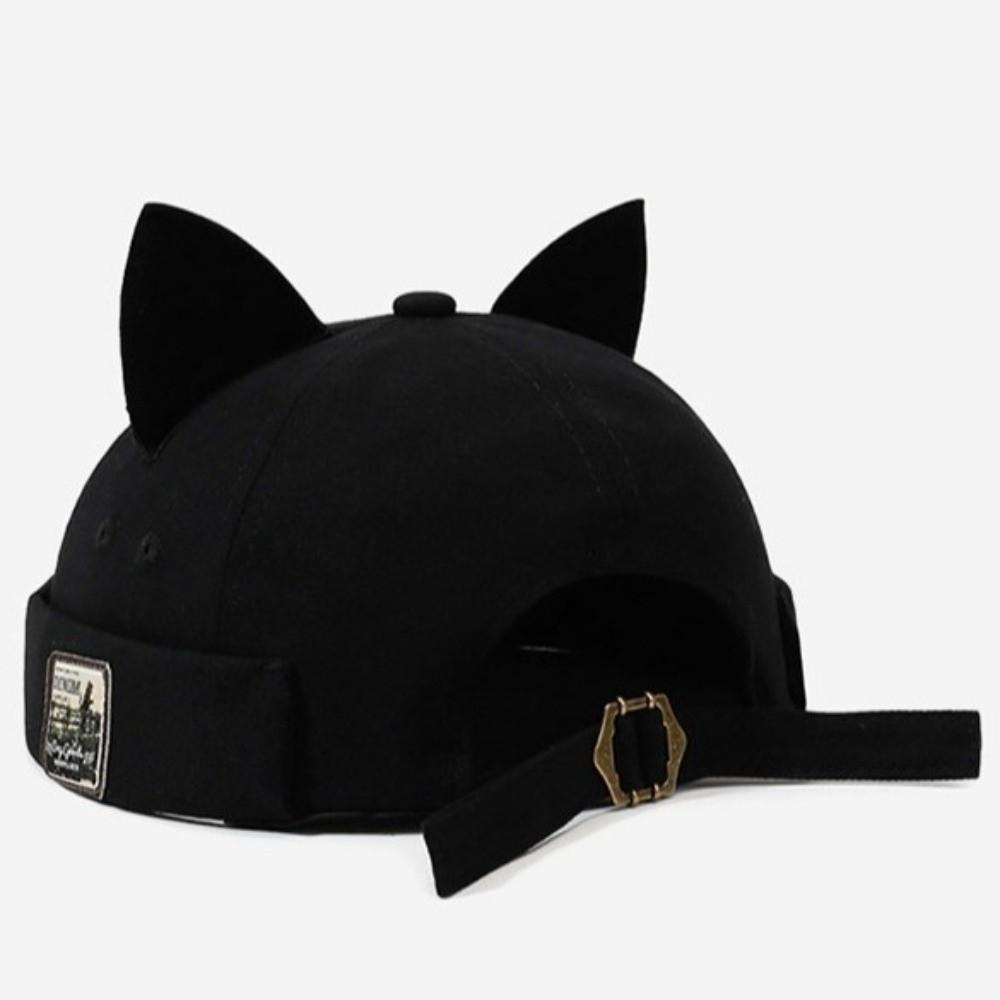 Breathable Cat Ears Brimless Hat Adjustable Woman's Landlord Hat Fashion Bucket Cap Outdoor