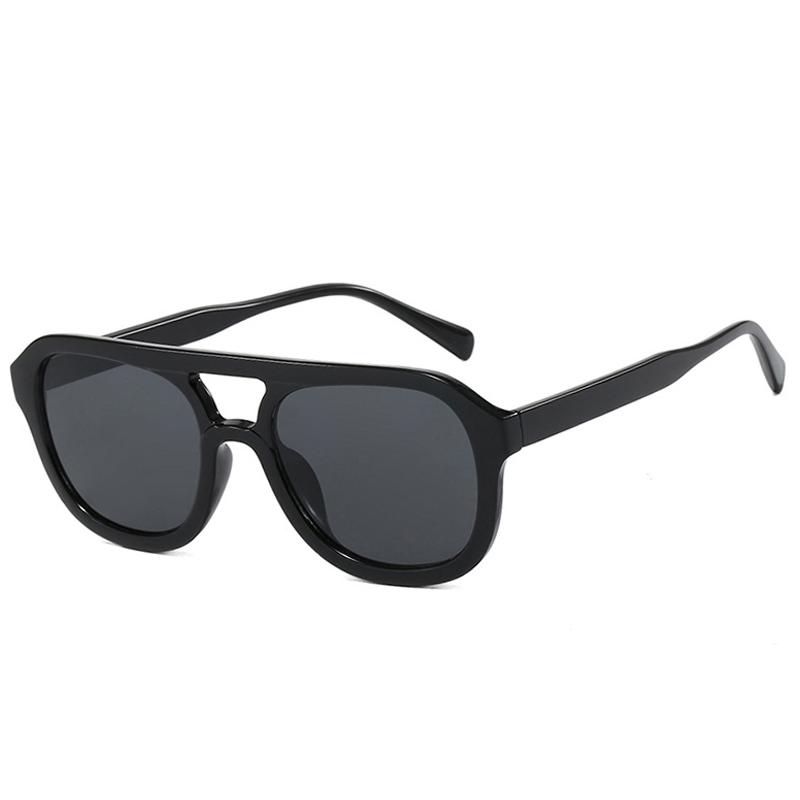  Double Bridges Square Women Sunglasses Fashion Black Orange Frame Men Retro Punk Sun Glasses Shades UV400