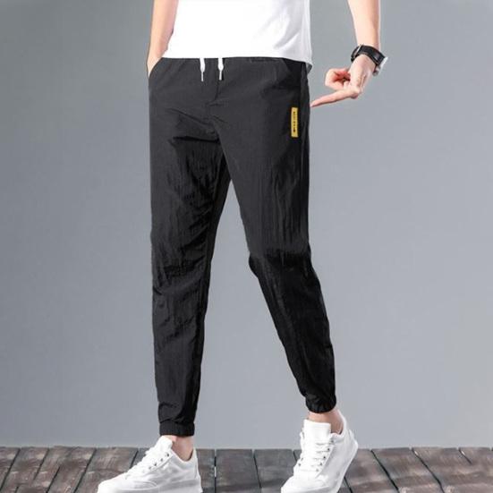 Sweatpants Mid-waisted Drawstring Elasticity Loose Breathable Daily Wear Spring Drawstring Ankle Tied Cropped Pants Everyday Life