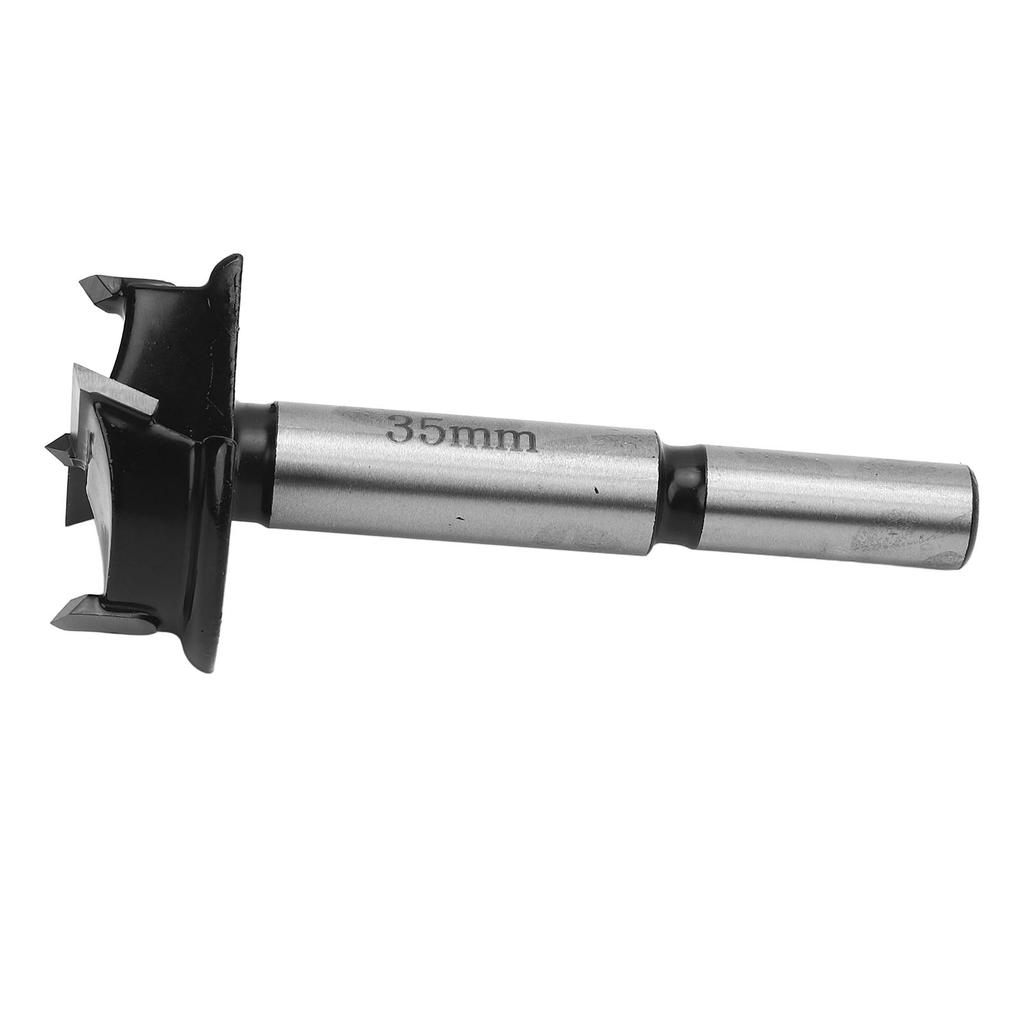 Woodworking Drill Bit with Limit 2 Teeth Round Shank 35mm Hinge Hole Opener for Alloy Plastic Wood