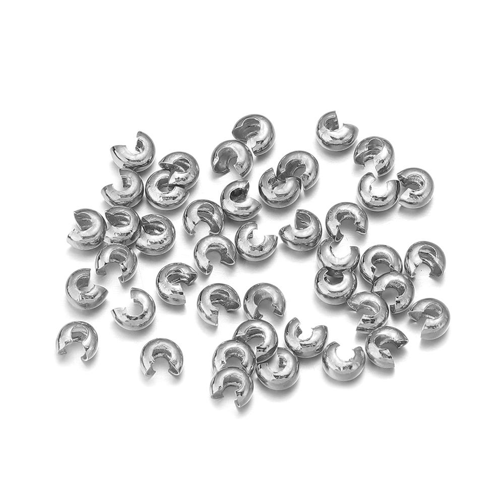 100Pcs Copper Open Covers Crimp End Beads Gold Color Stopper Spacer Beads For DIY Jewelry Making Findings Supplies Wholesale