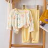Kids Cotton Thermal Underwear Set Boys Girls Spring Autumn Pajamas Baby Warm Home Wear Long Sleeve Pants Lounge Suit