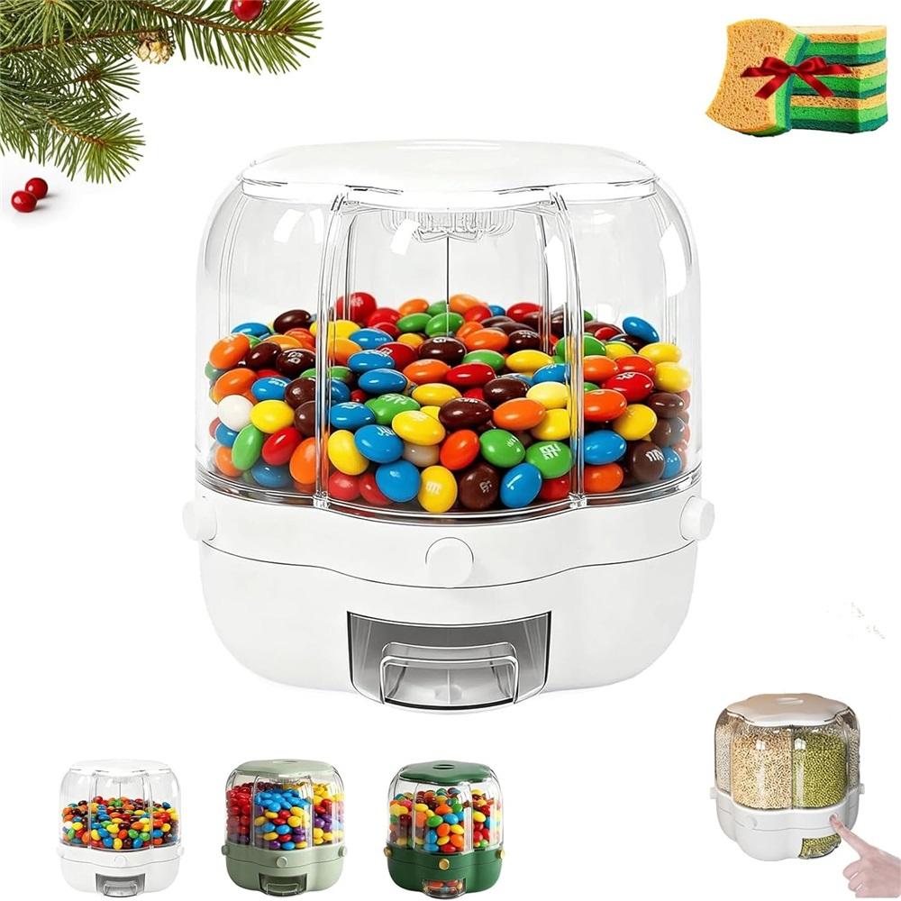 

Candy dispenser 360° rotation / cereal, with 6 compartments, large-capacity cereal storage container, countertop 360° rotating kitchen storage box Small белый