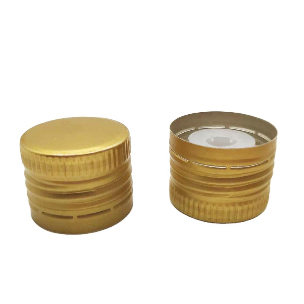 Tappo Dorato in Alluminio Antimanomissione da 31 mm con Guarnizione in Plastica e Tappo per Bottiglia di Vino