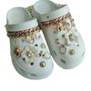 New DIY hole shoes decorative buckle small fragrant plum blossom pearl love LOVE shoe buckle removable rhinestone chain