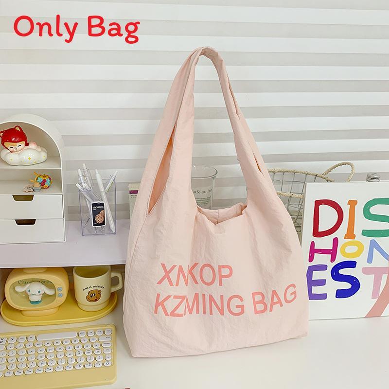 Large Nylon Shoulder Bag With Scrunched Design And Phone Pocket For Womens Fashion