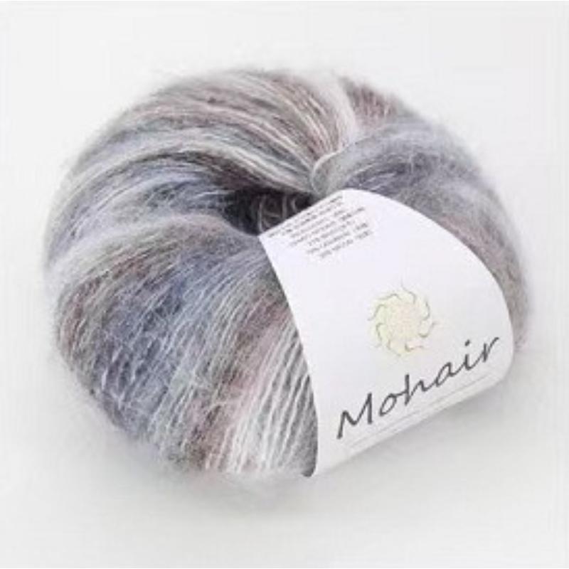 Filato di lana mohair tinto in capo, filato di mohair colorato sfumato da 25 g, fatto a mano, fai da te, pronto da indossare, sciarpa, cappello