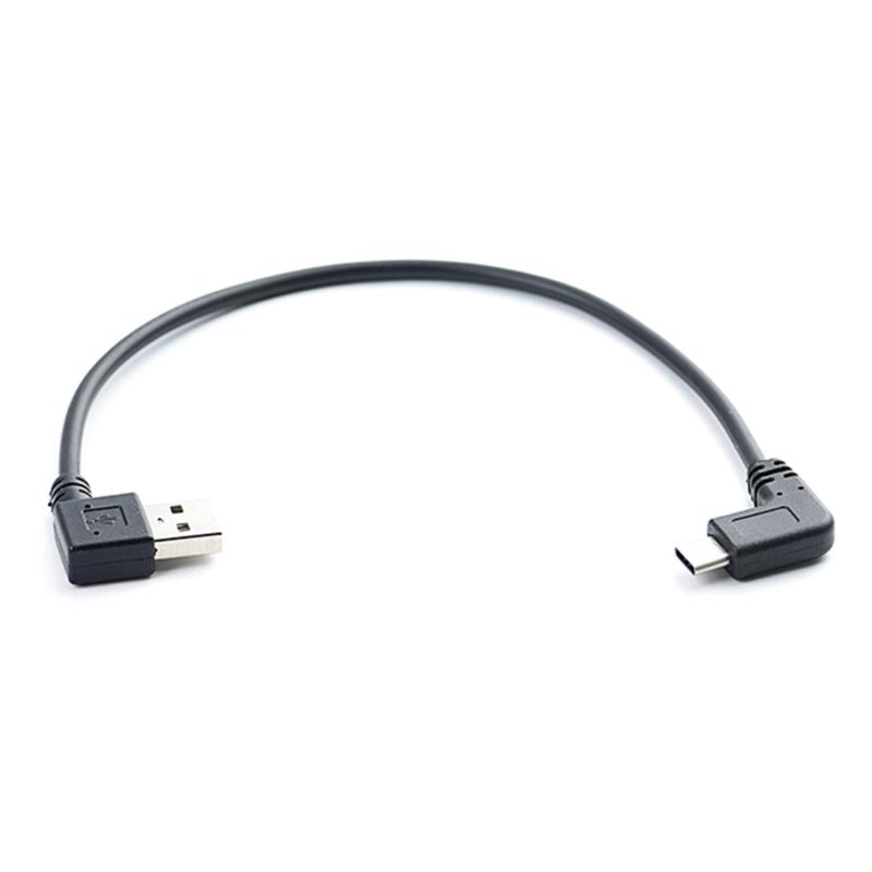 Space Saving Right Angle USB 2.0 To USB C Adapter Cable Cord With Reversible Design For Fast Charging And Data Transfer