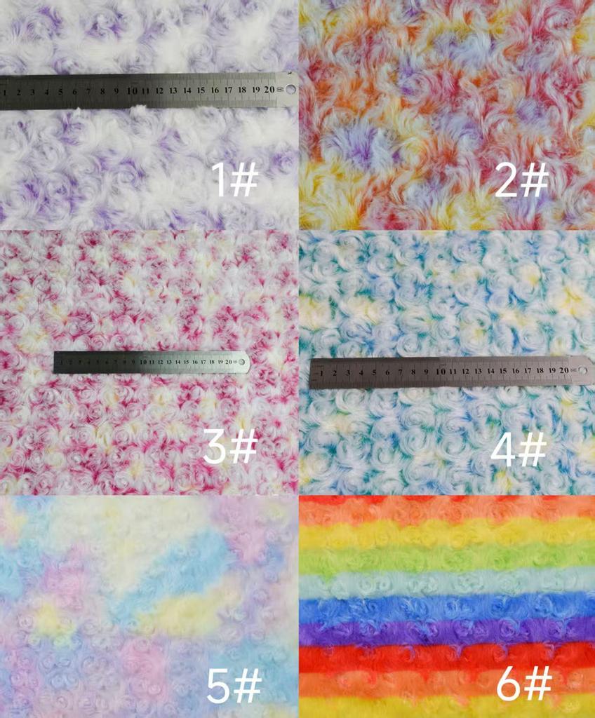 Available: Tie-Dye Rose Velvet Circle Flower Print Bag for DIY Clothing and Toy Projects