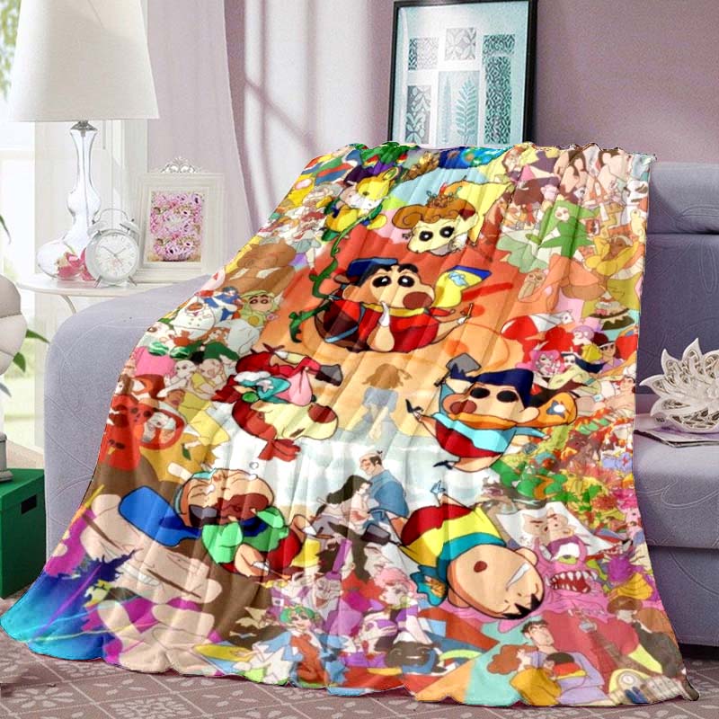 This Crayon Shin-chan Cartoon Blanket Is Made of Warm and Comfortable Flannel and Is Suitable for Bedrooms, Sofas, Beds, Chairs,