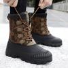 Men's Winter Warm Snow Boots Camouflage Hiking Boots Outdoor Knee High Duck Boots Climbing Boots Waterproof  Plus Size