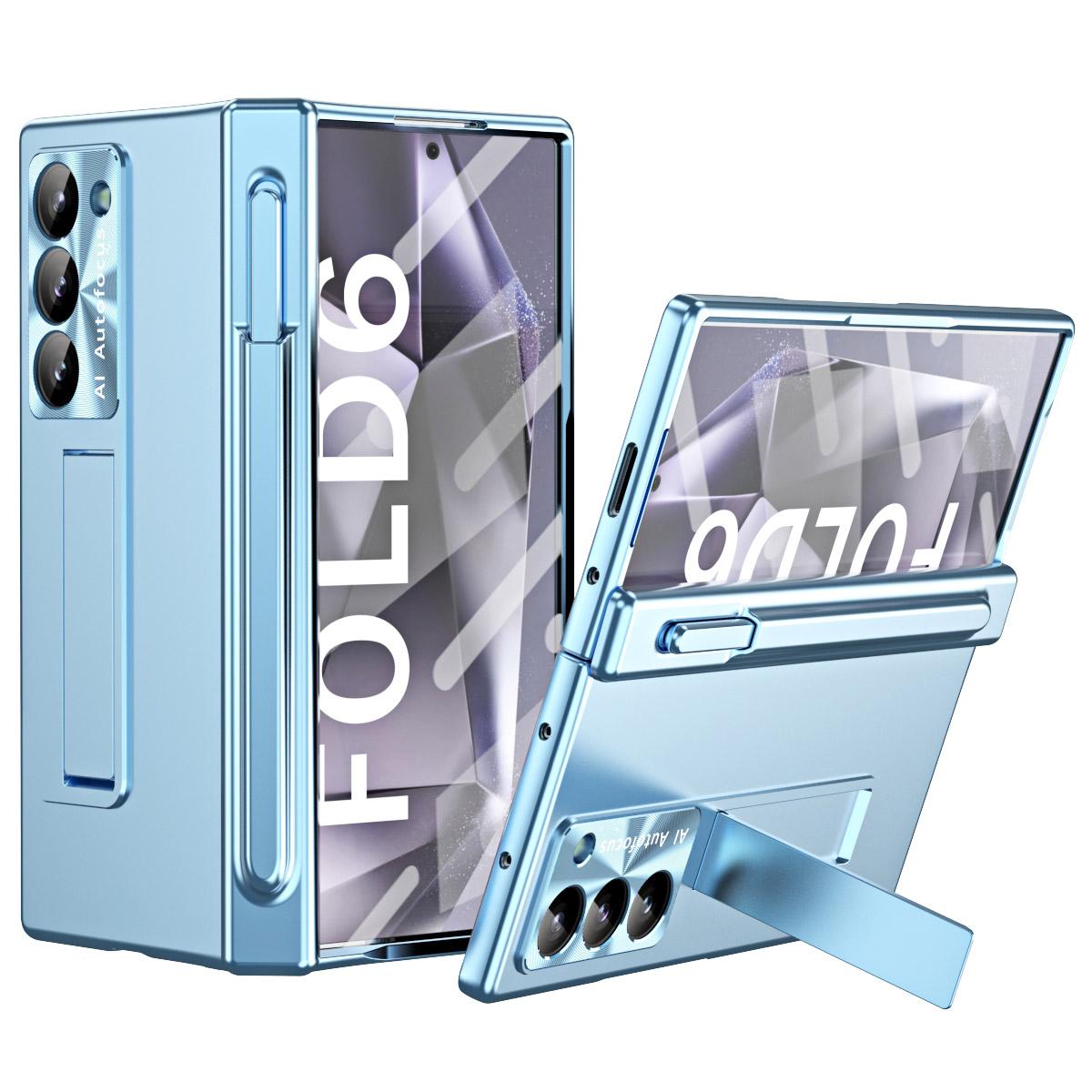 

Для Samsung Galaxy Z Fold6 5G Чехол для ПК с подставкой и слотом для стилуса Blue