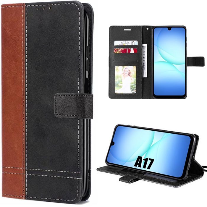 Coque de Téléphone - BOOLING - pour Samsung Galaxy A17 4G/5G - Cuir Synthétique - Antichoc - Bicolore