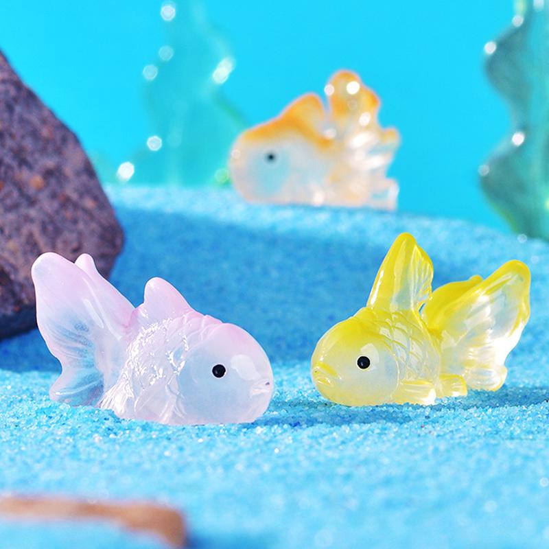 5Pcs Cute Mini Little Goldfish Ornaments Landscape Decoration Miniature Figurines Creative Diy Home Decoration Accessories Gifts