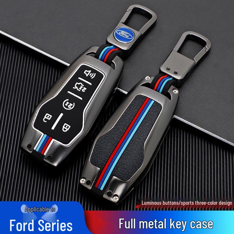 2018 Ford Taurus, Mustang, Raptor, F150, Explorer Key Case - Metal Shell with Buckle