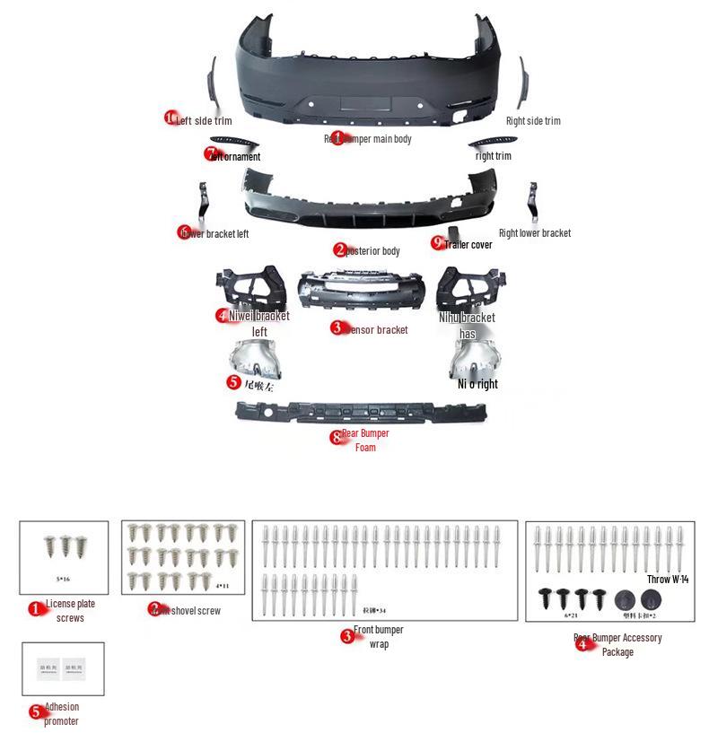 18-22 Mercedes-Benz AMG GT63 Wide Body Kit: Front/Rear Air Intake Grille, Radiator Cover, Lip, Center Grille Emblem.