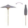 Garden Sun Umbrella Dark Grey Ø 150 X 210 Cm Bamboo