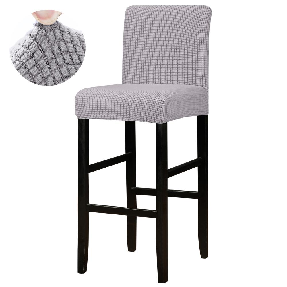 

Жаккардовый чехол для барного стула с короткой спинкой, чехлы для сидений барного стула, чехлы для отелей, банкетов, столовых, чехол для стула небольшого размера, сплошной цвет 1 Piece