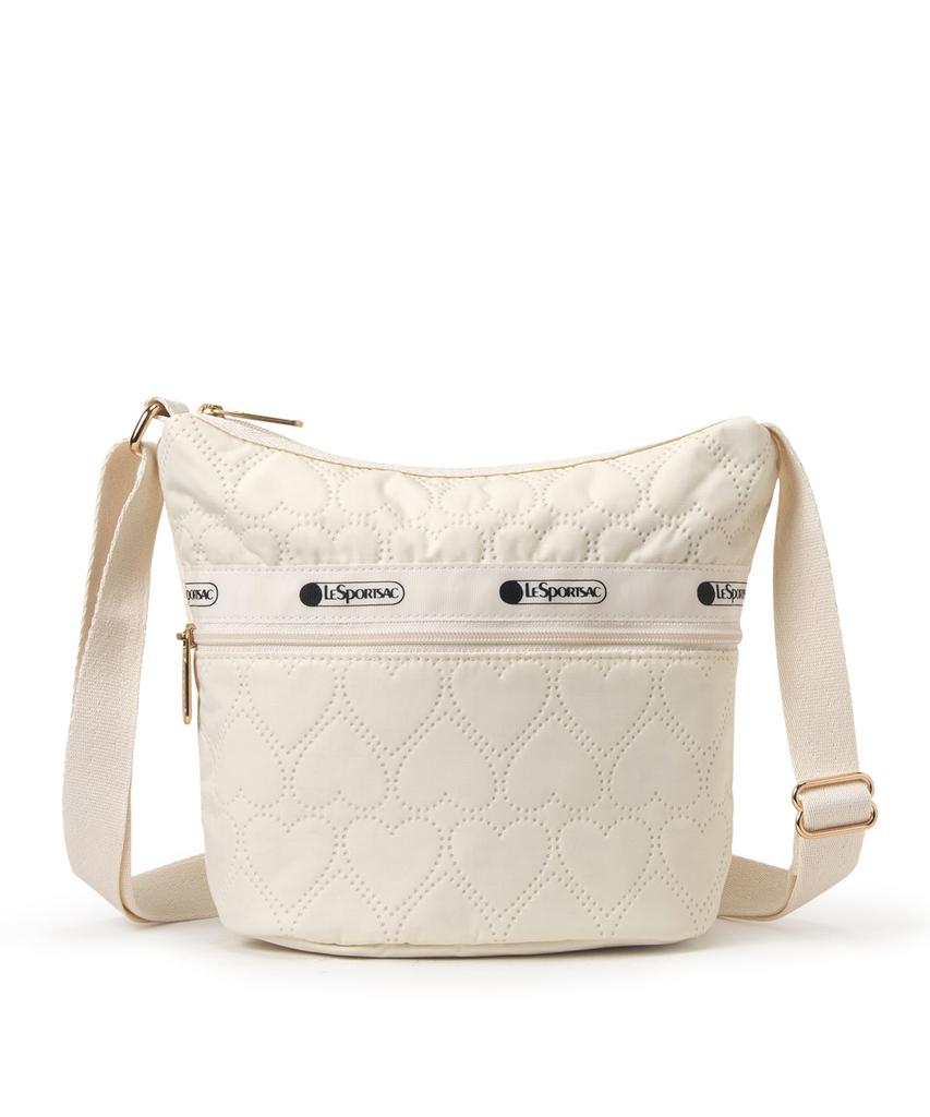 MINI BUCKET SHOULDER BAG1237Ecru Heart Debossed