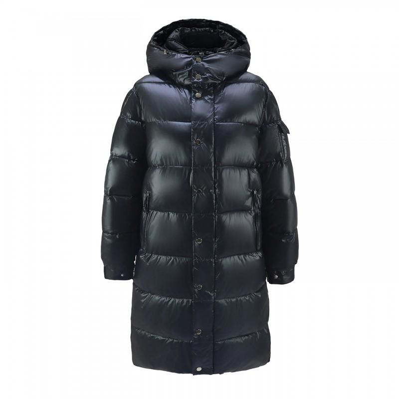 Unisex Long Puffer Coat With Hood Thick Winter Cotton-Padded Jacket Women Men